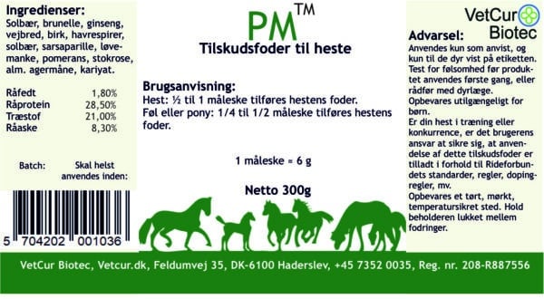 PM – næringstoffer (Hest)